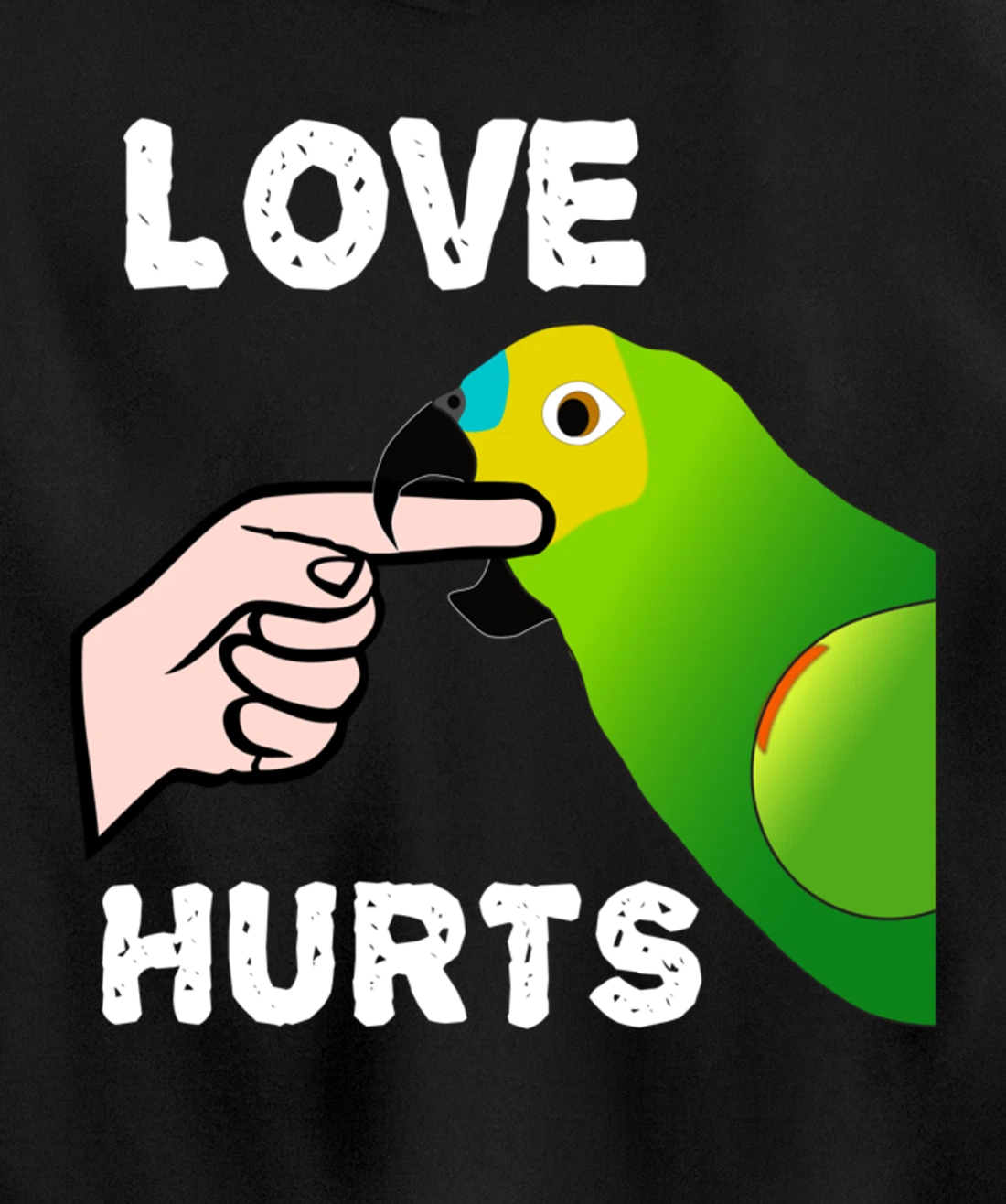 Love Hurts Blue Fronted Amazona Parrot Pullover Hoodie