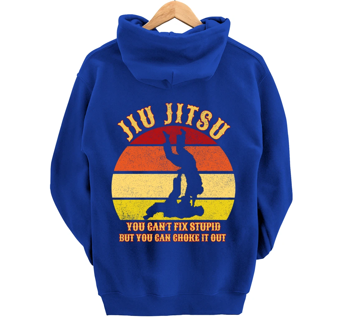 Jiu Jitsu Shirts Funny Can't Fix Stupid Men BJJ MMA Jujitsu Pullover Hoodie