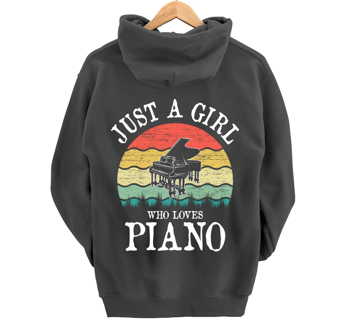 Just A Girl Who Loves Piano Pullover Hoodie