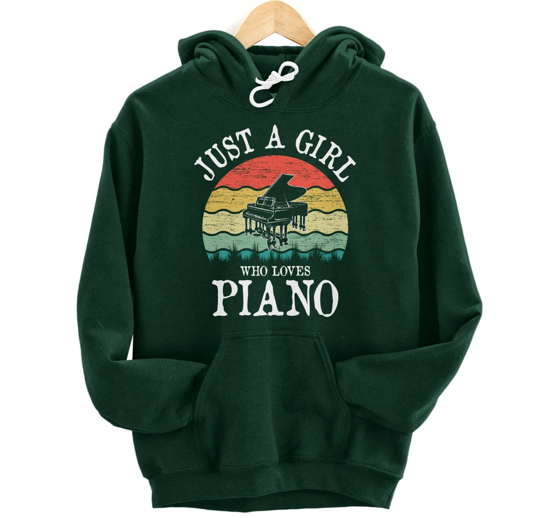Just A Girl Who Loves Piano Pullover Hoodie