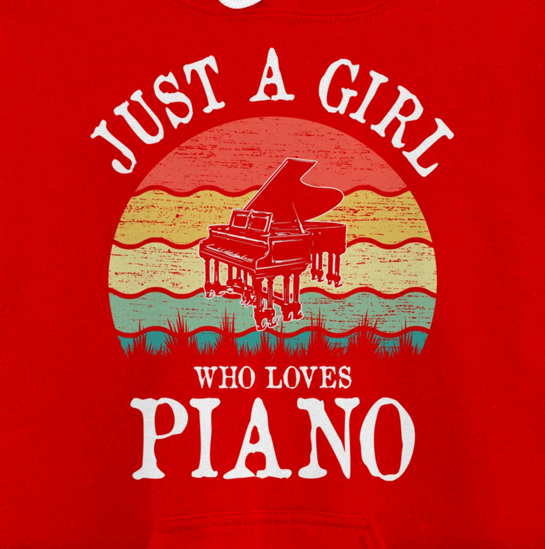 Just A Girl Who Loves Piano Pullover Hoodie