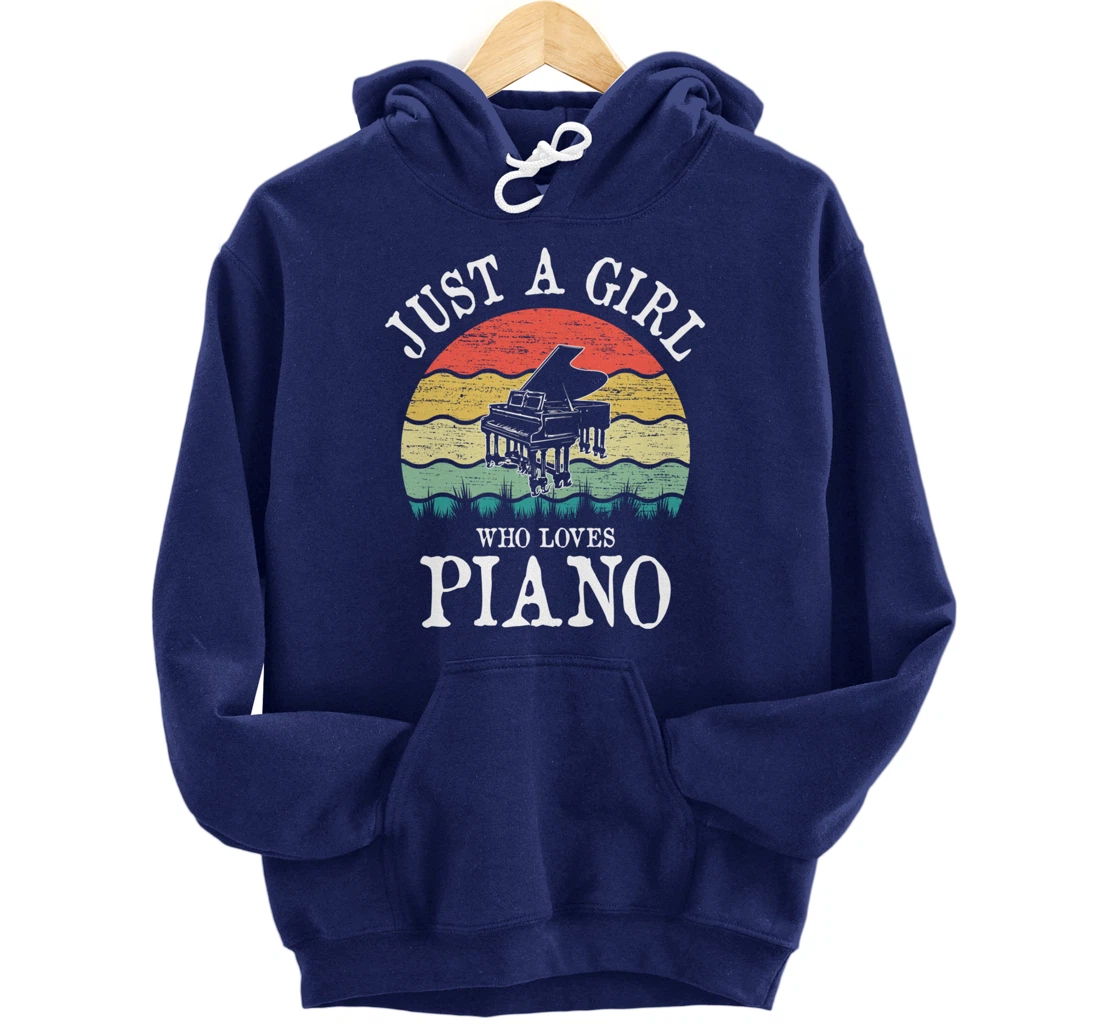 Just A Girl Who Loves Piano Pullover Hoodie