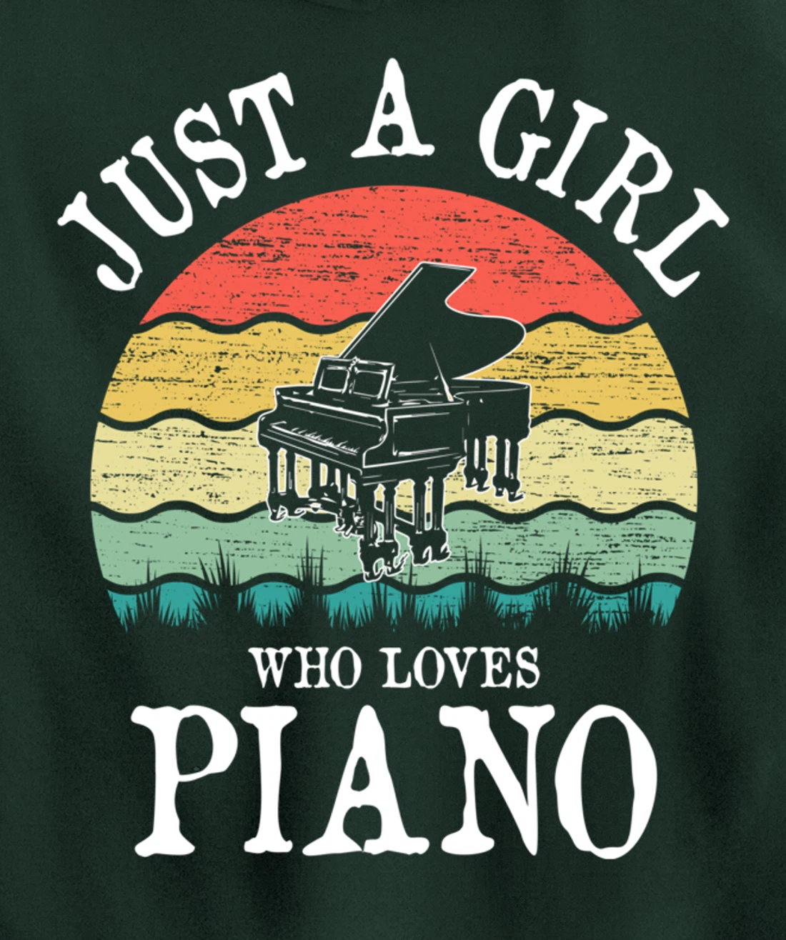 Just A Girl Who Loves Piano Pullover Hoodie