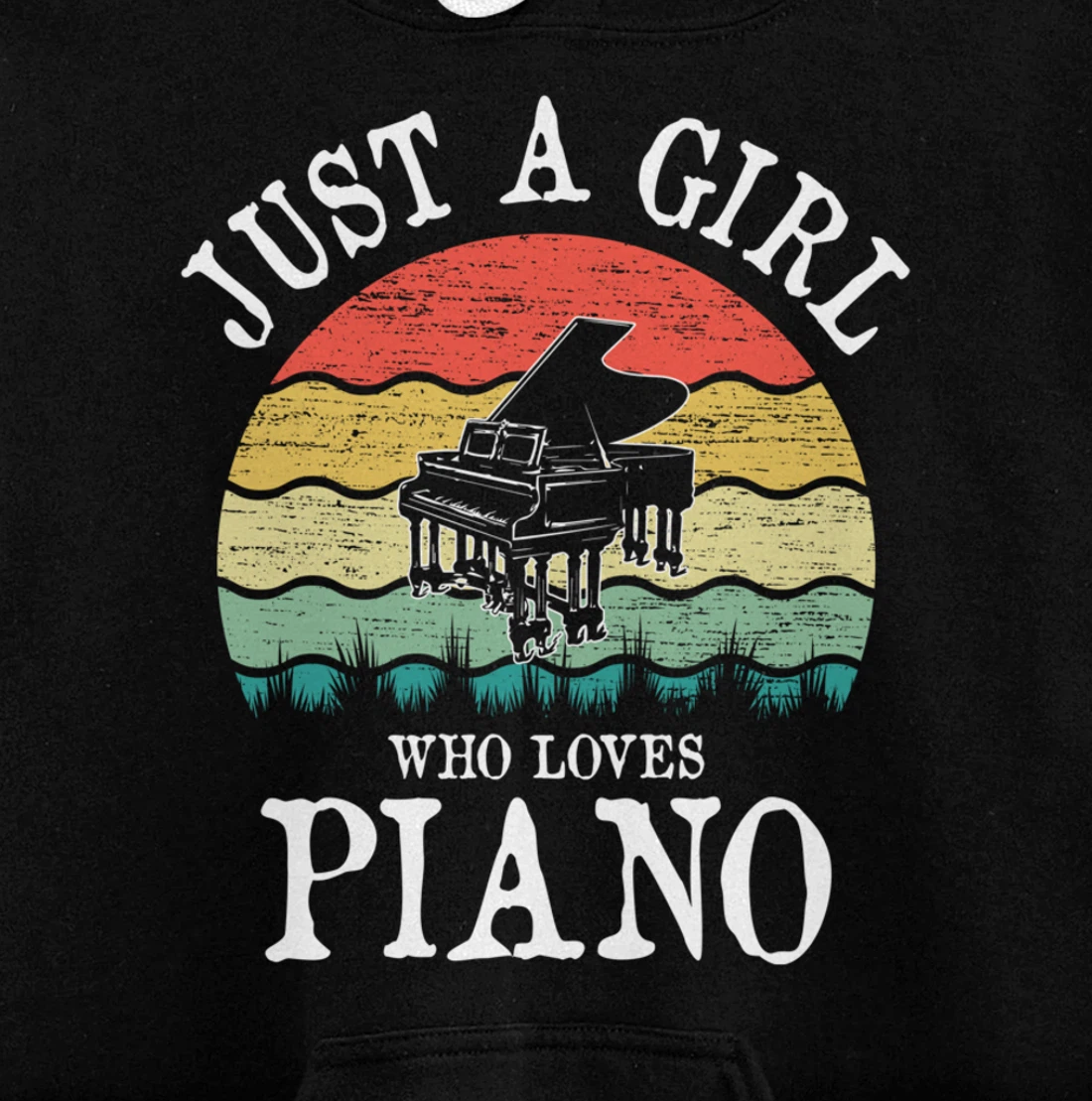 Just A Girl Who Loves Piano Pullover Hoodie