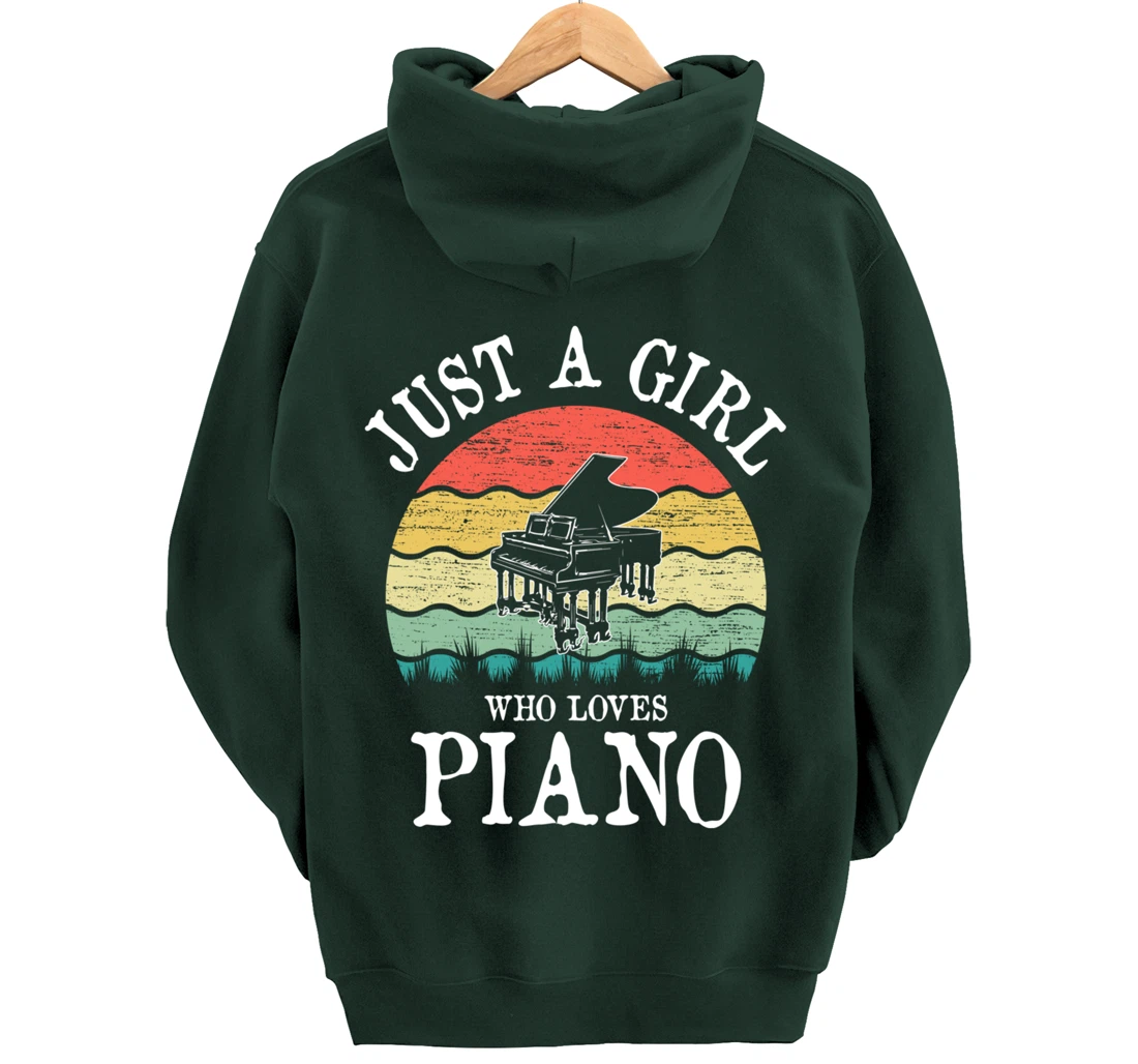Just A Girl Who Loves Piano Pullover Hoodie