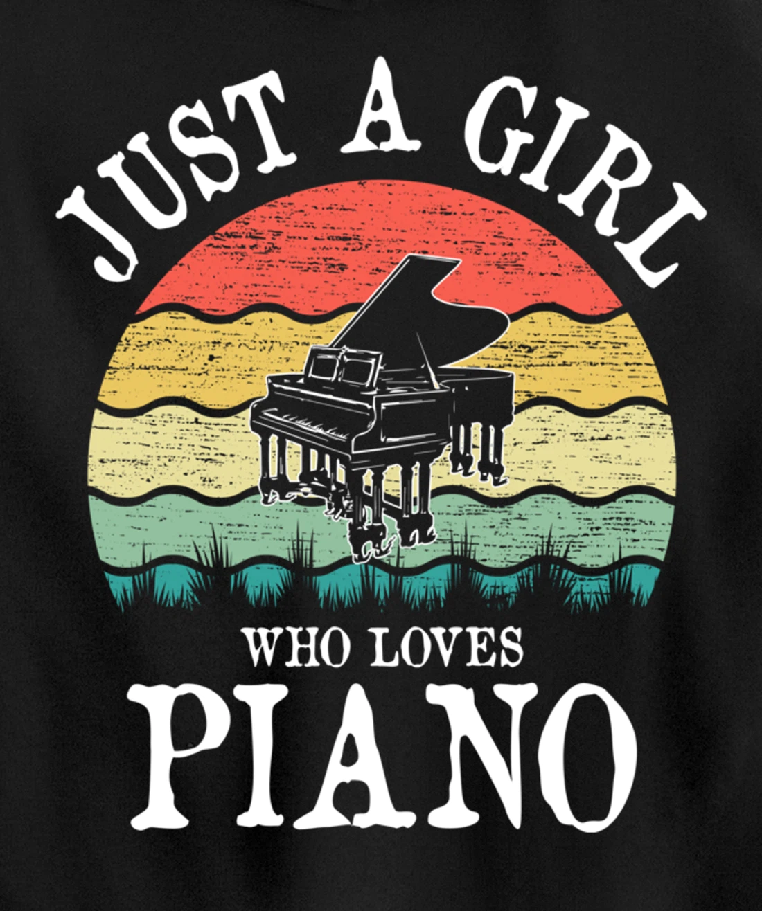 Just A Girl Who Loves Piano Pullover Hoodie