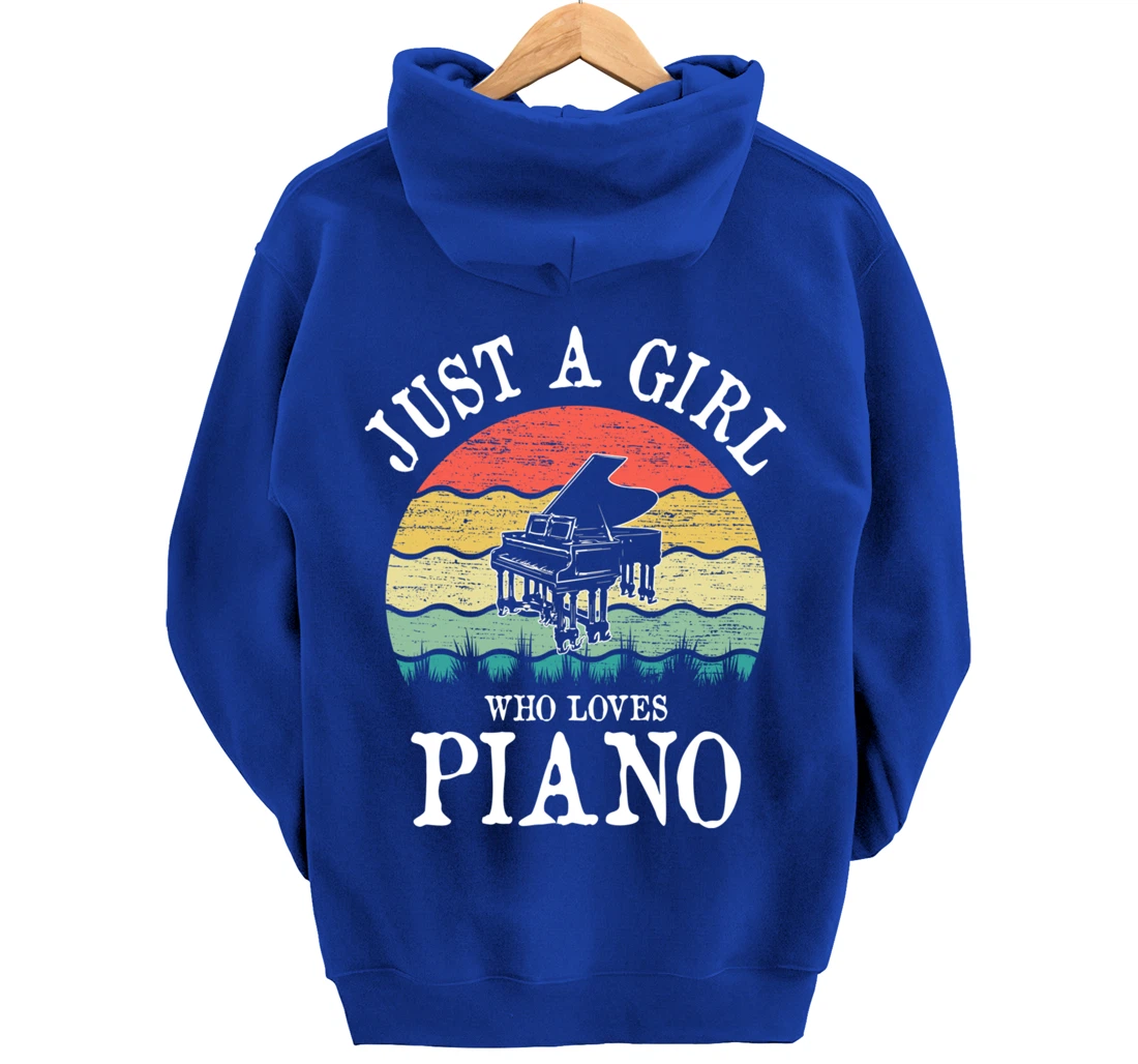 Just A Girl Who Loves Piano Pullover Hoodie