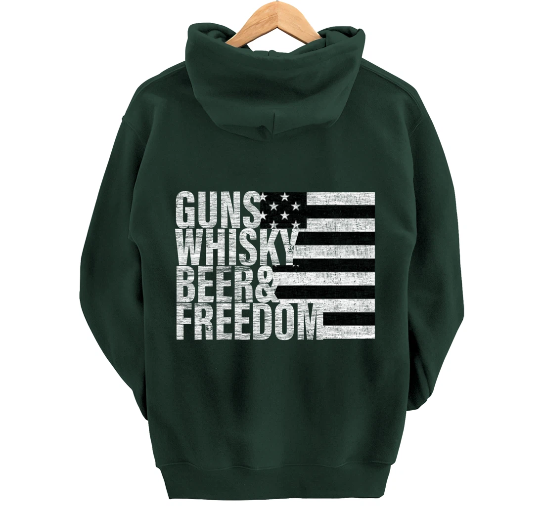 Guns Whisky Beer & Freedom Pullover Hoodie