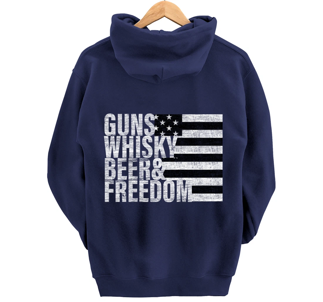 Guns Whisky Beer & Freedom Pullover Hoodie