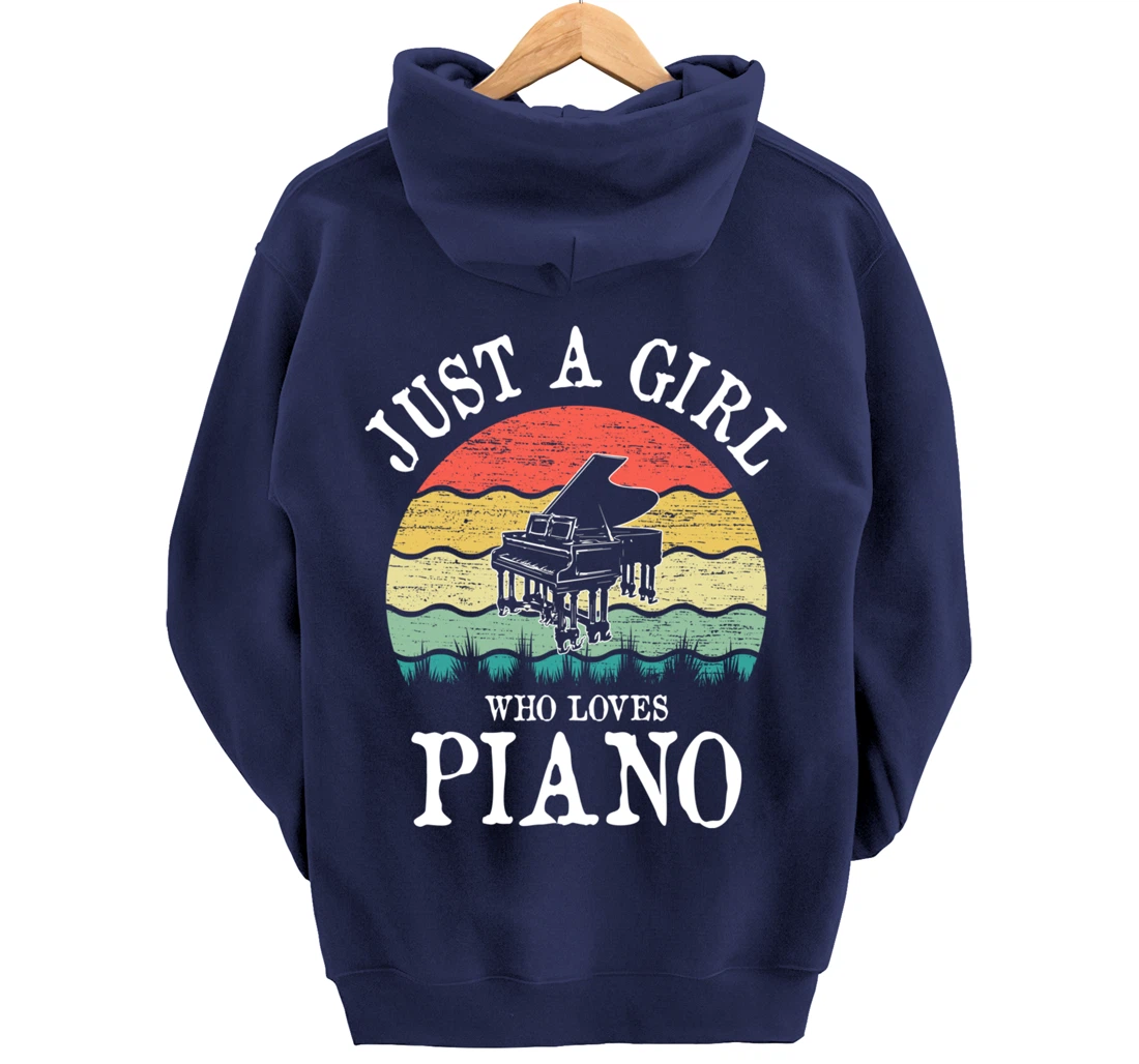 Just A Girl Who Loves Piano Pullover Hoodie