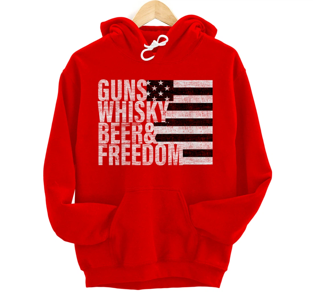 Guns Whisky Beer & Freedom Pullover Hoodie