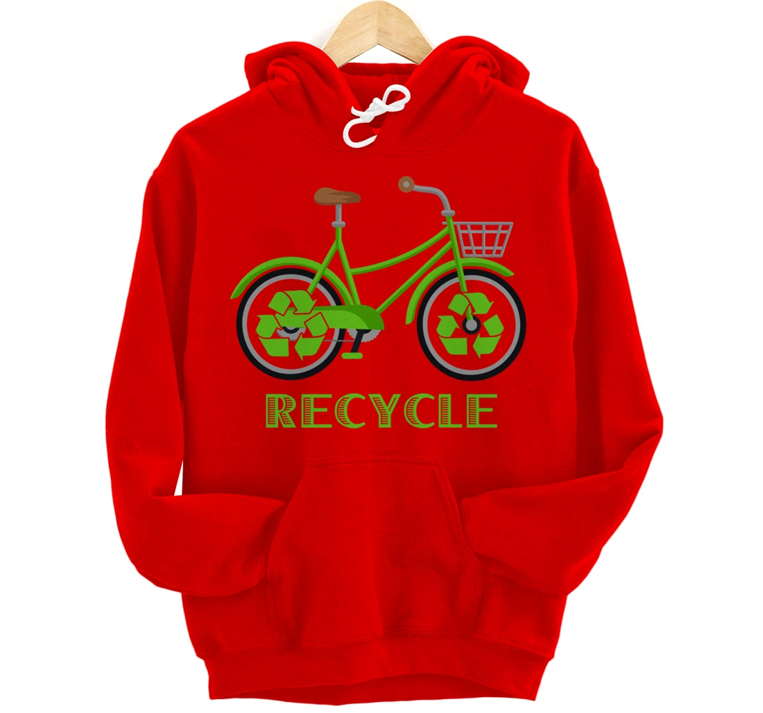 Cool Green Environment Bicycle Recycle Gift Pullover Hoodie
