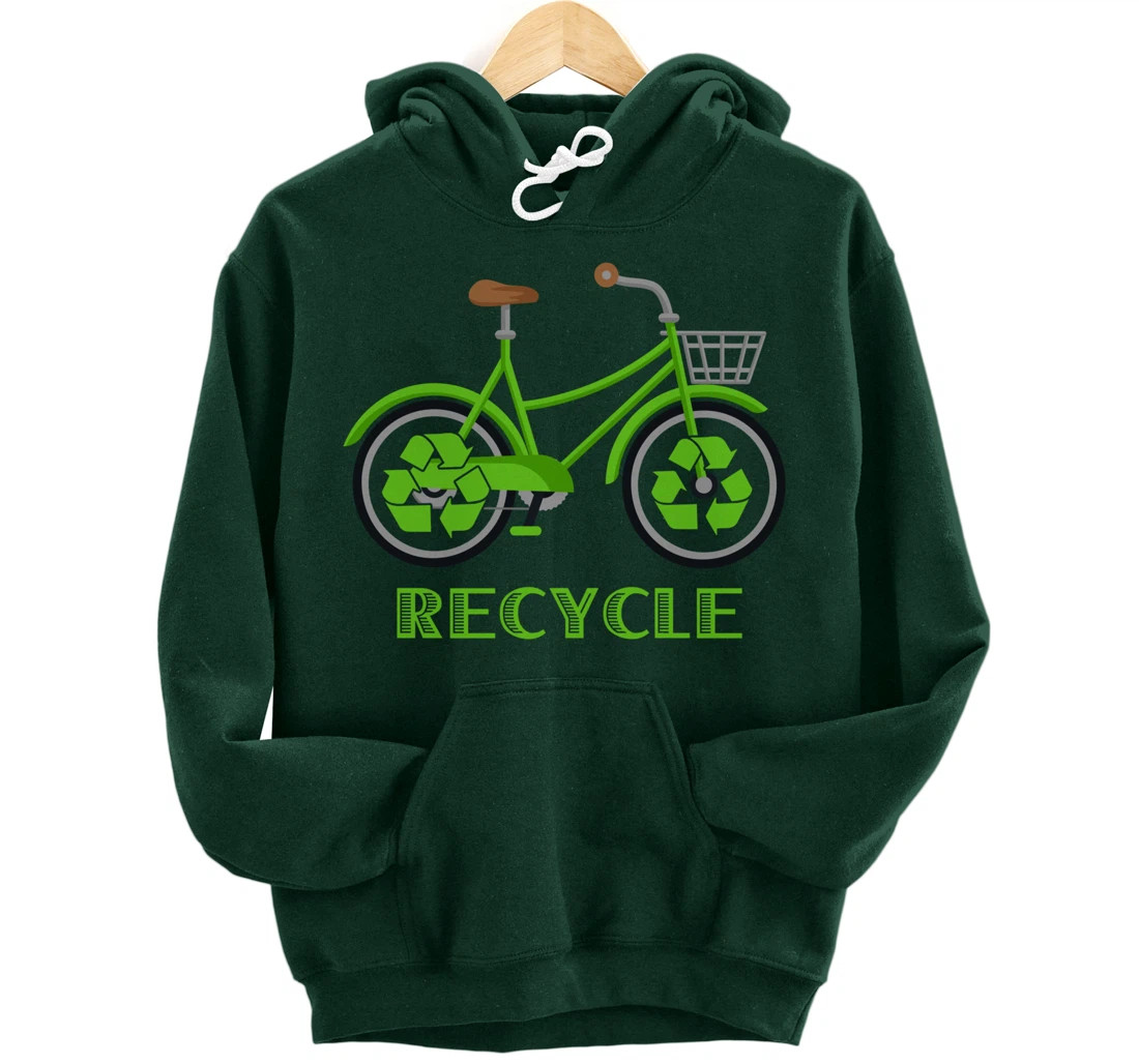 Cool Green Environment Bicycle Recycle Gift Pullover Hoodie