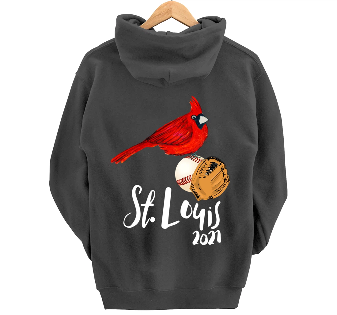 Saint Louis Red Cardinal Dress 2021 Art and Baseball Design Pullover Hoodie