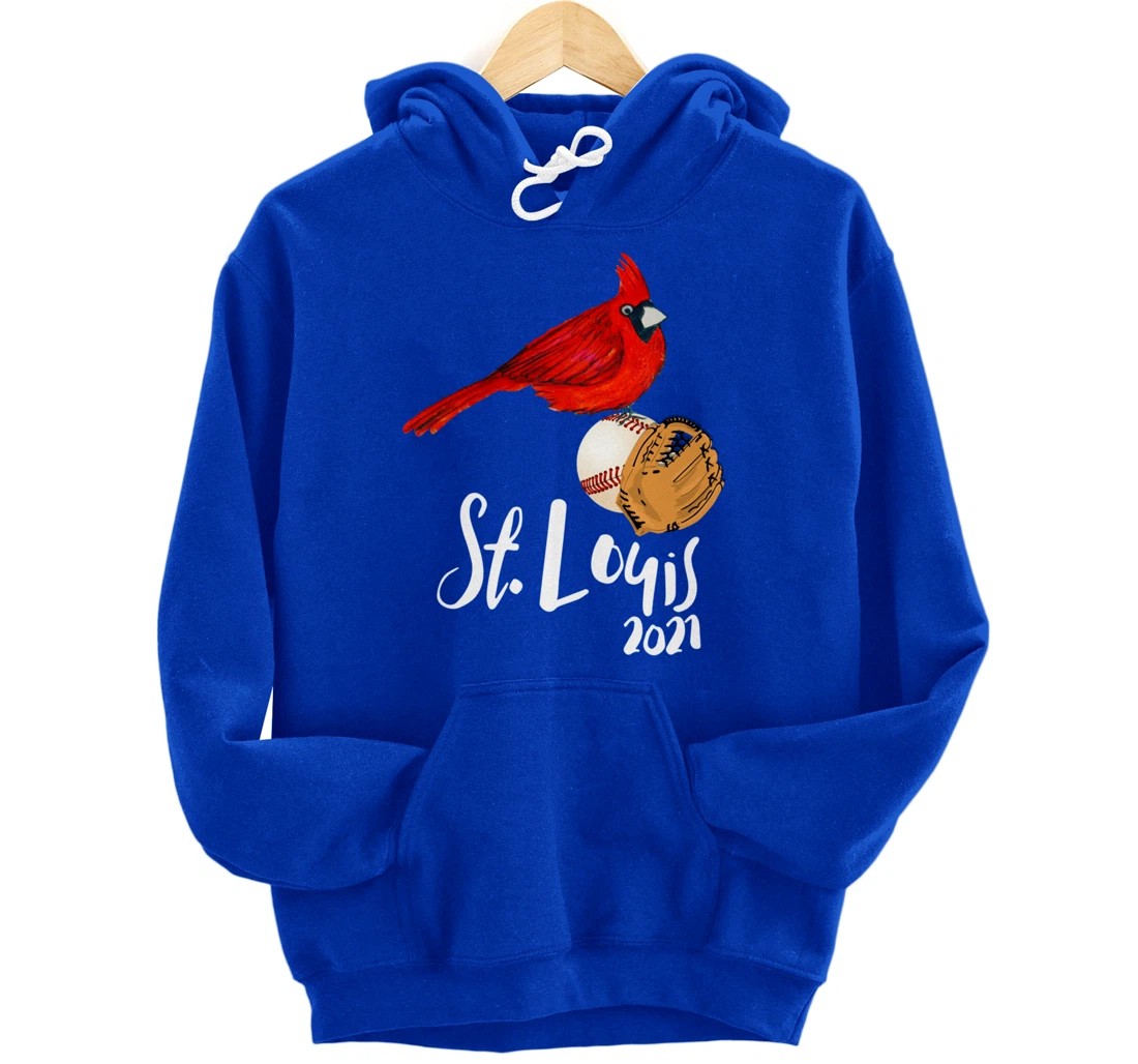 Saint Louis Red Cardinal Dress 2021 Art and Baseball Design Pullover Hoodie