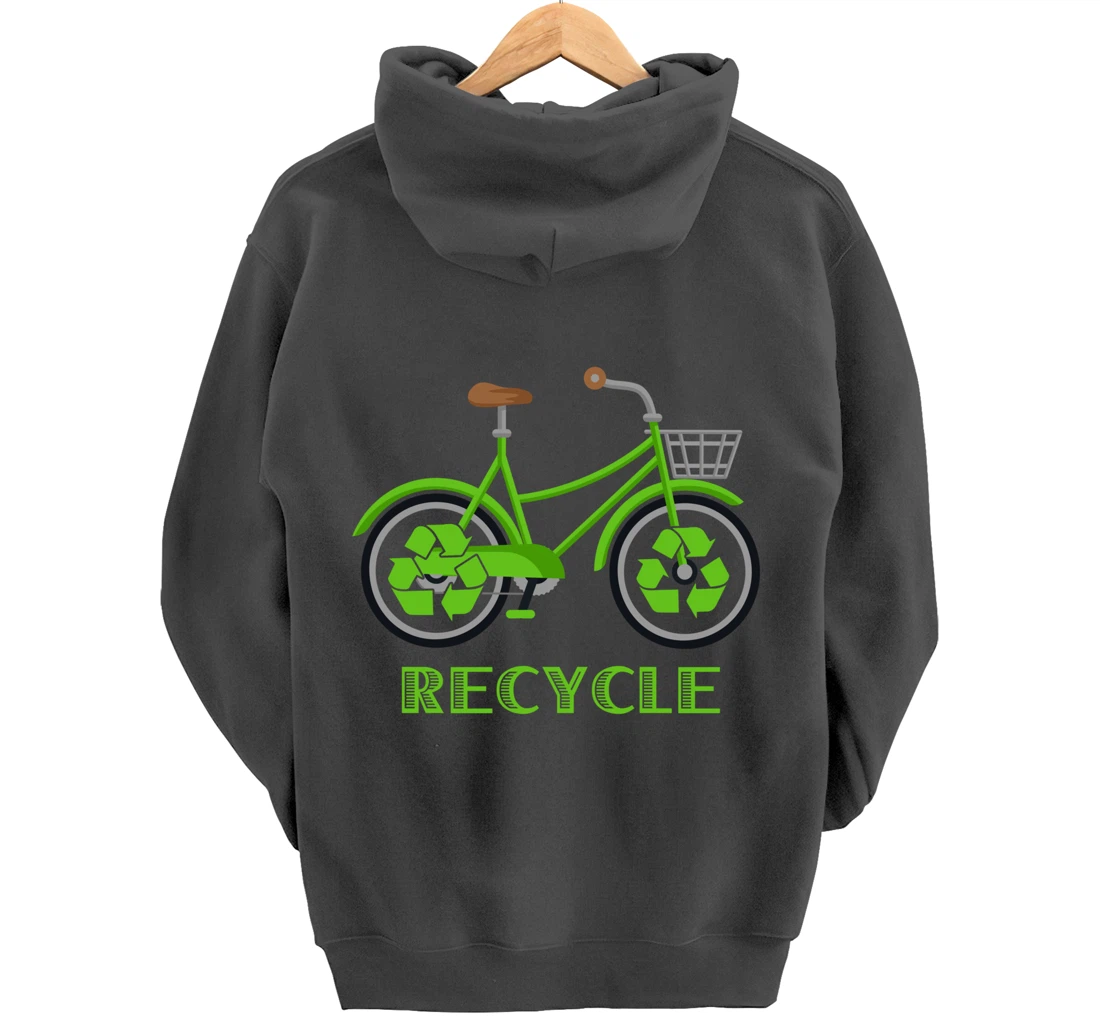 Cool Green Environment Bicycle Recycle Gift Pullover Hoodie