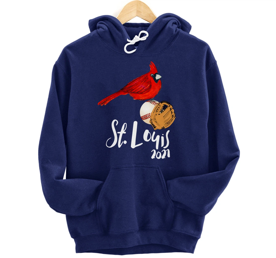 Saint Louis Red Cardinal Dress 2021 Art and Baseball Design Pullover Hoodie