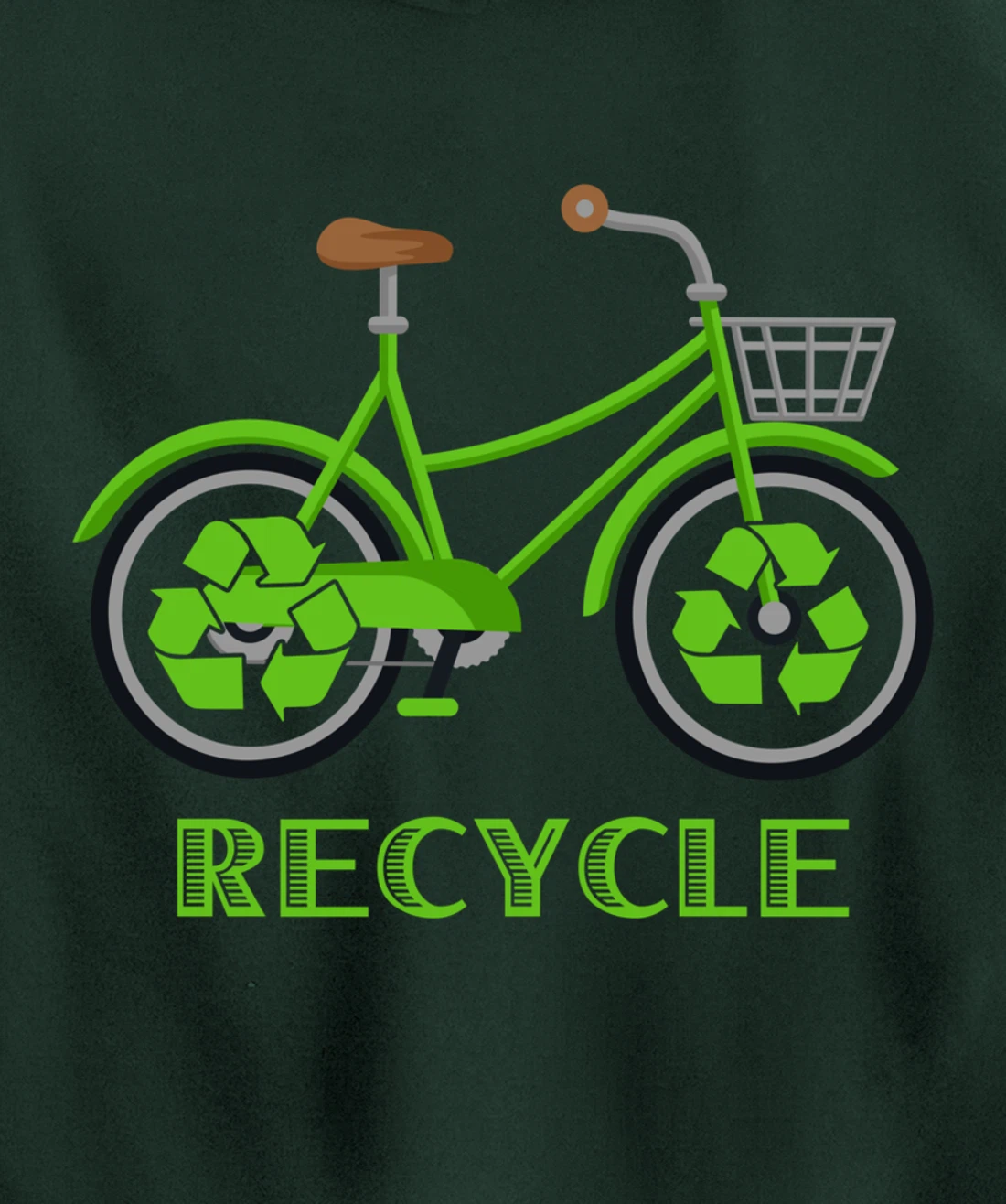 Cool Green Environment Bicycle Recycle Gift Pullover Hoodie