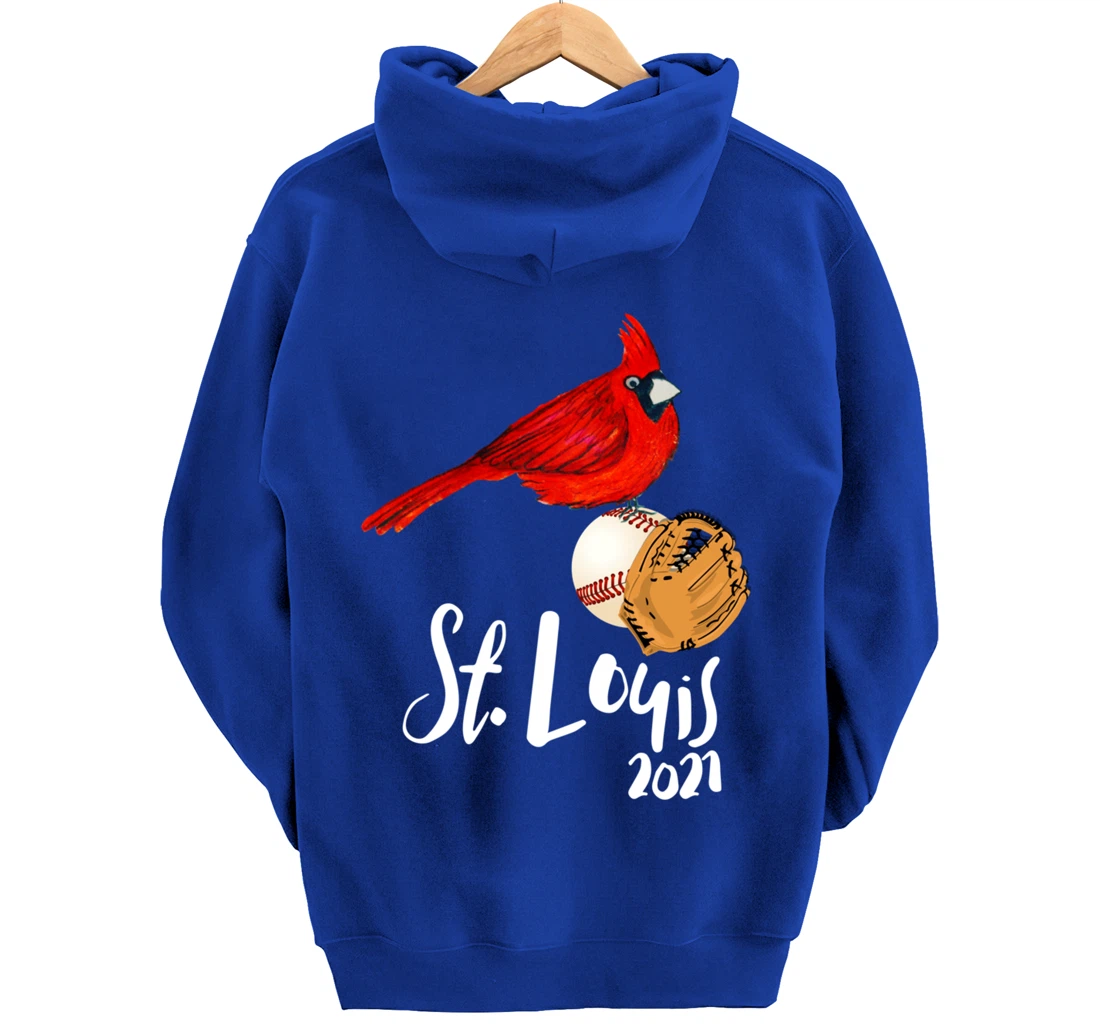 Saint Louis Red Cardinal Dress 2021 Art and Baseball Design Pullover Hoodie