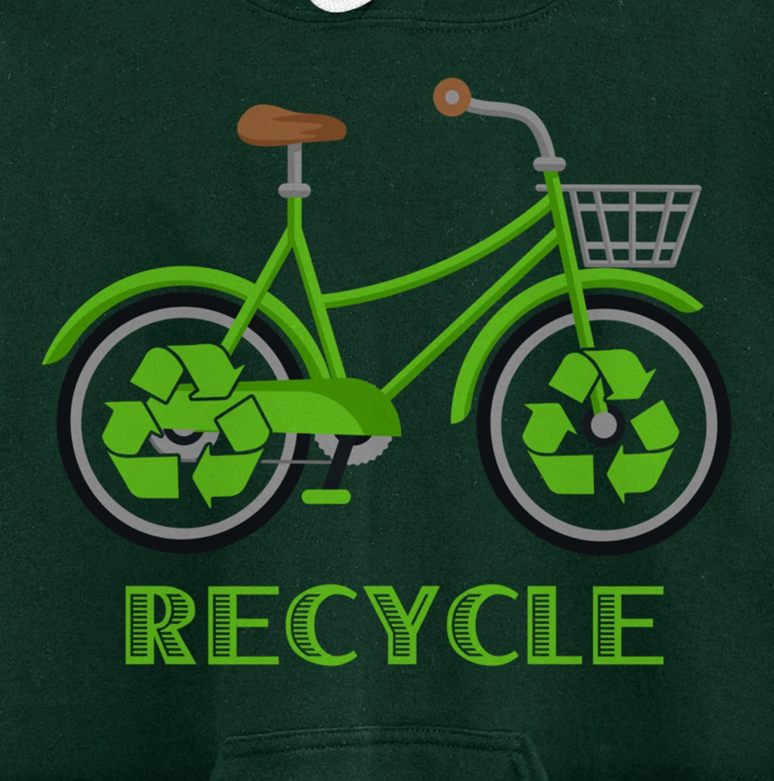 Cool Green Environment Bicycle Recycle Gift Pullover Hoodie