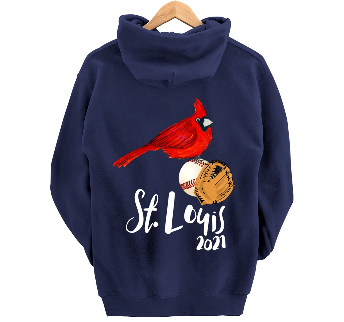 Saint Louis Red Cardinal Dress 2021 Art and Baseball Design Pullover Hoodie