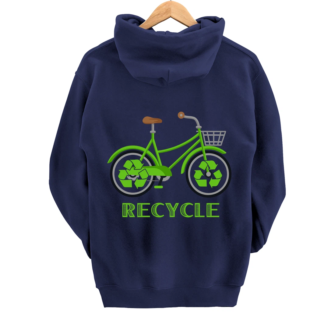 Cool Green Environment Bicycle Recycle Gift Pullover Hoodie