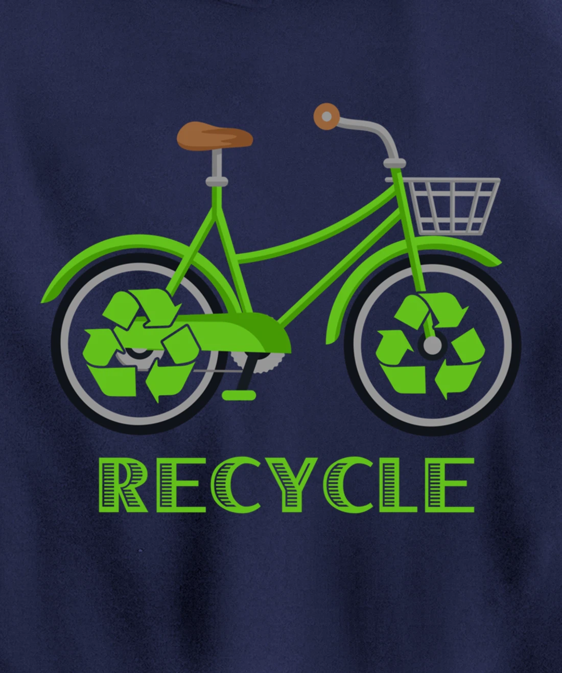 Cool Green Environment Bicycle Recycle Gift Pullover Hoodie