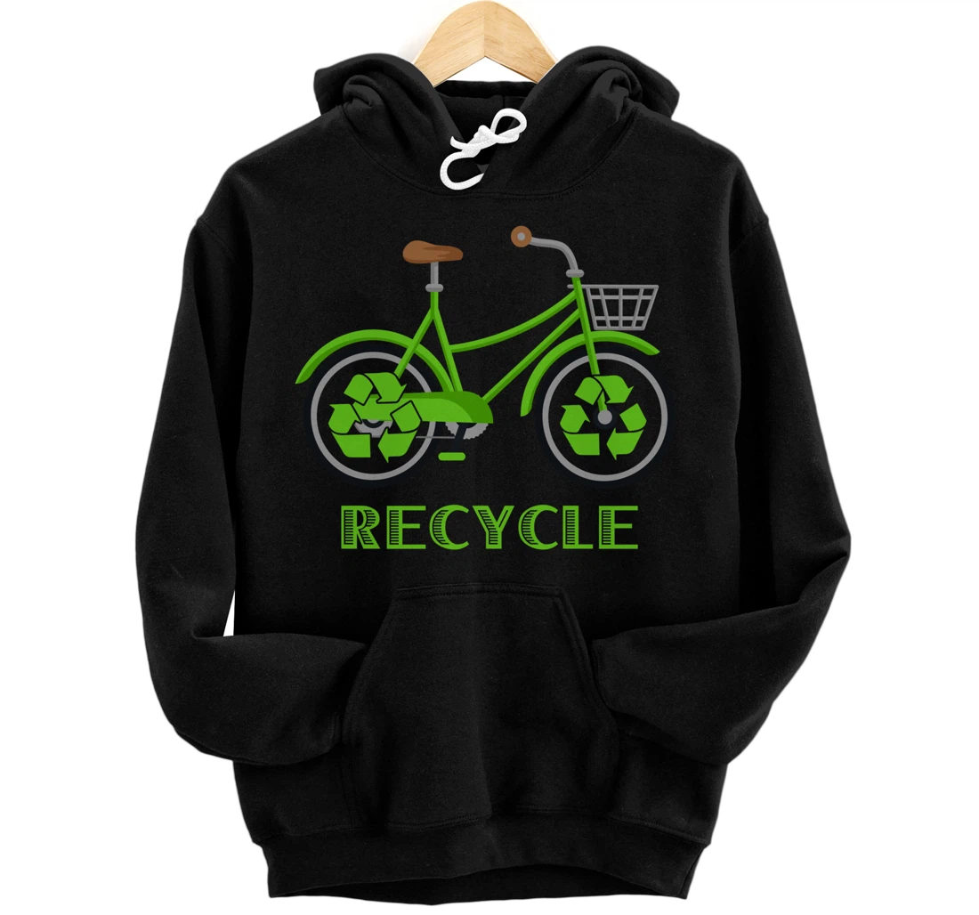 Cool Green Environment Bicycle Recycle Gift Pullover Hoodie