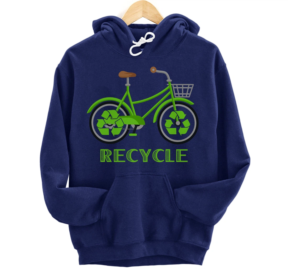 Cool Green Environment Bicycle Recycle Gift Pullover Hoodie