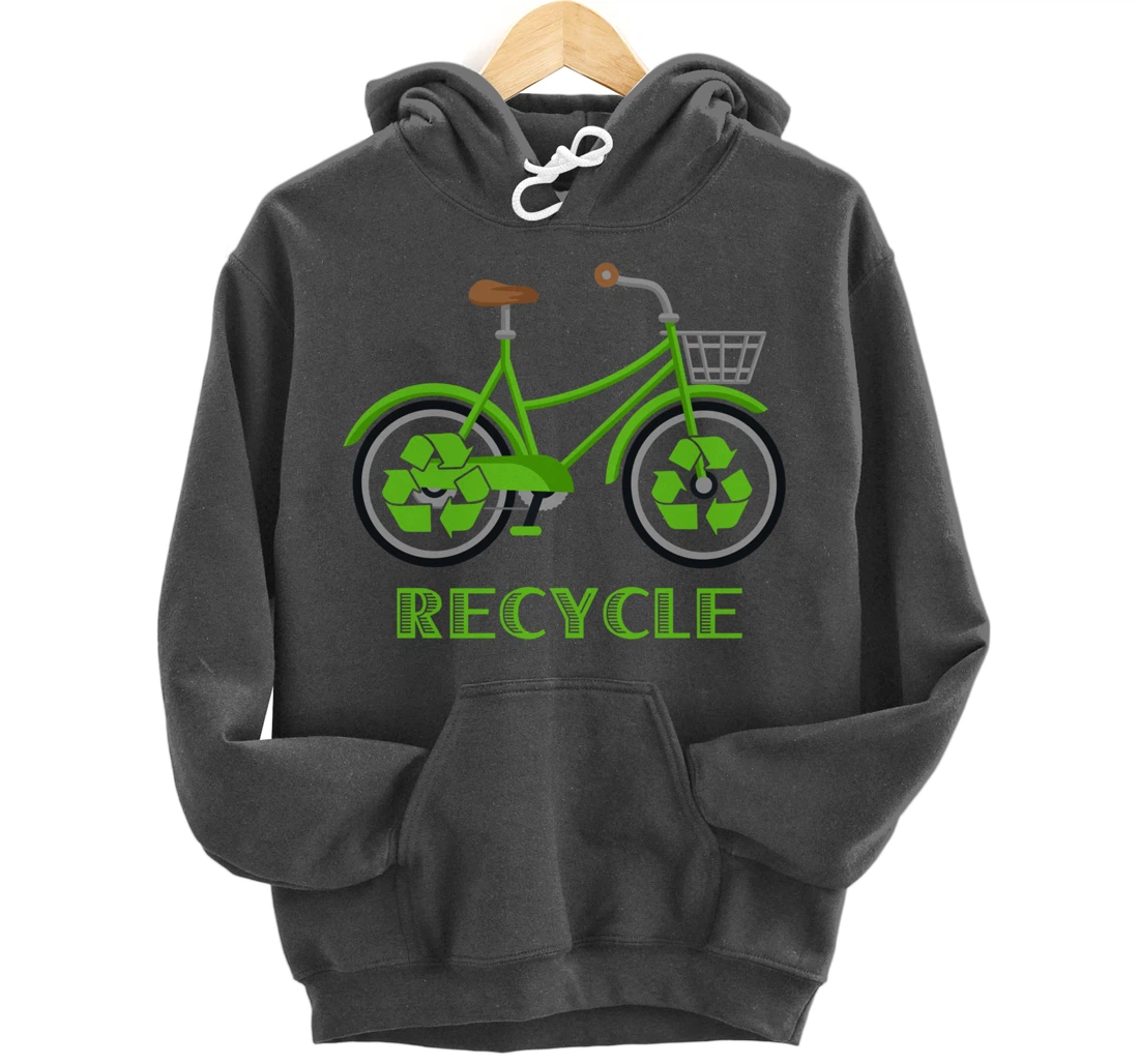 Cool Green Environment Bicycle Recycle Gift Pullover Hoodie