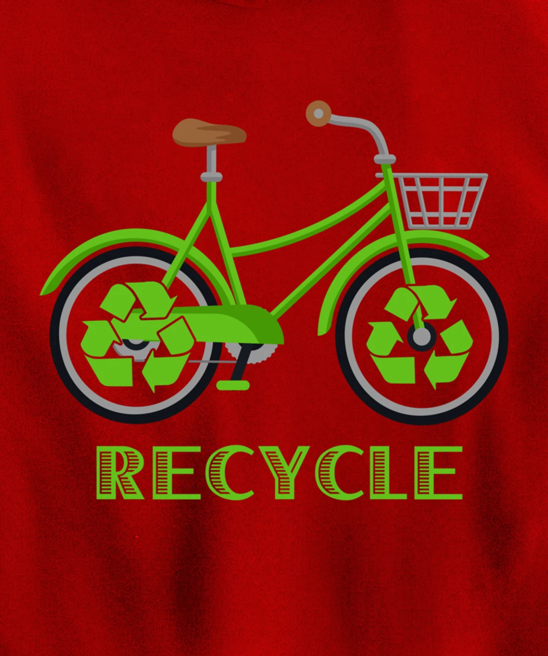 Cool Green Environment Bicycle Recycle Gift Pullover Hoodie