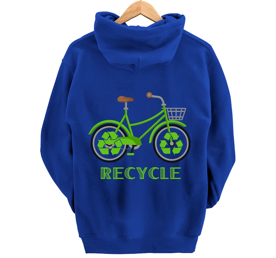 Cool Green Environment Bicycle Recycle Gift Pullover Hoodie