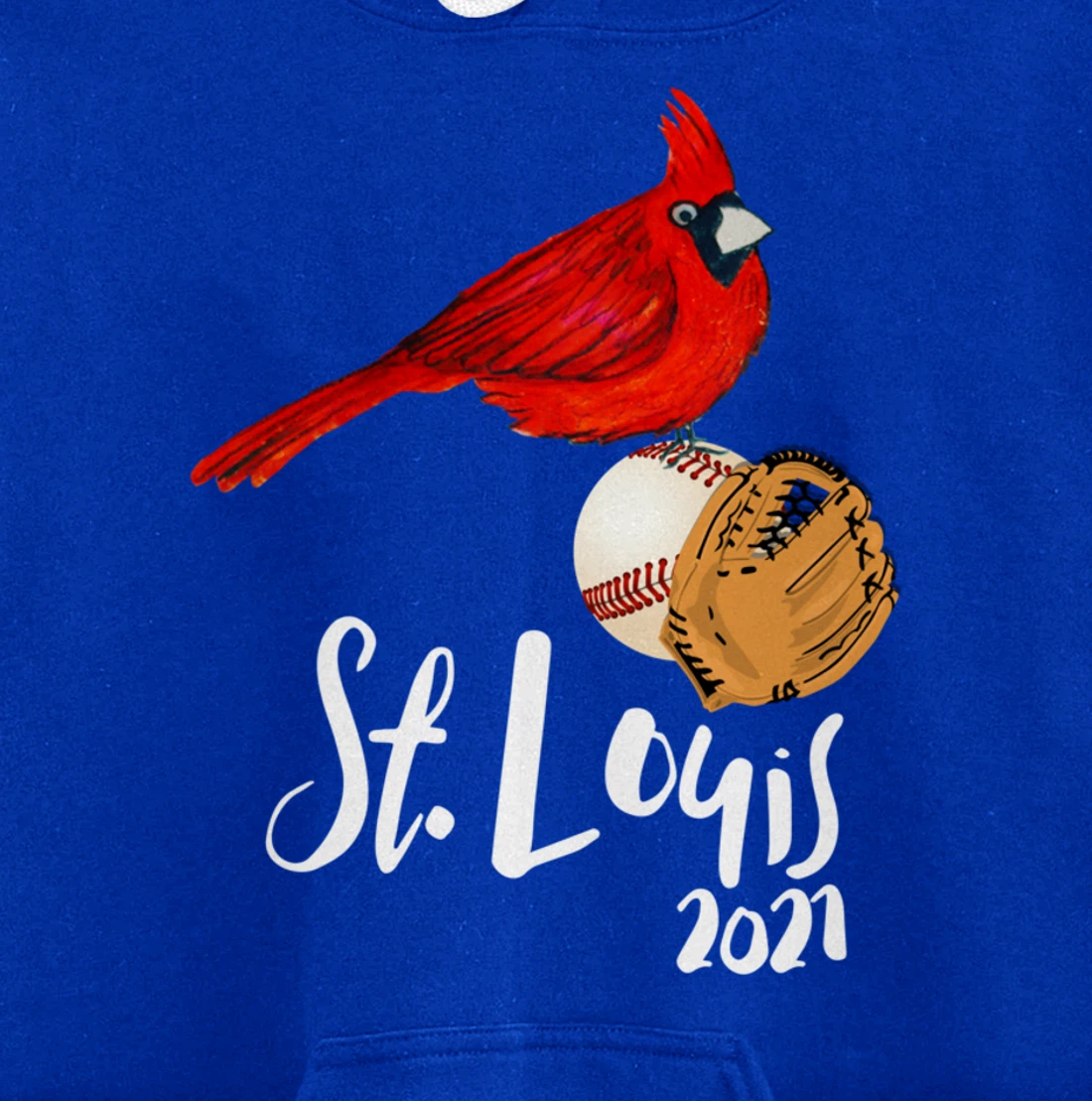 Saint Louis Red Cardinal Dress 2021 Art and Baseball Design Pullover Hoodie