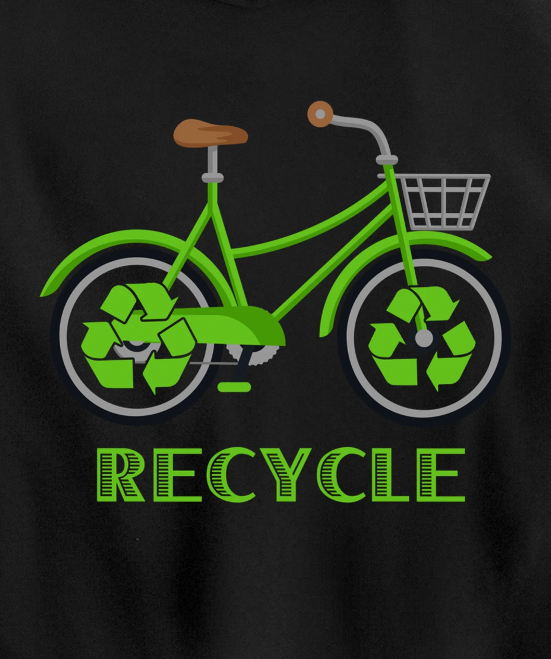 Cool Green Environment Bicycle Recycle Gift Pullover Hoodie