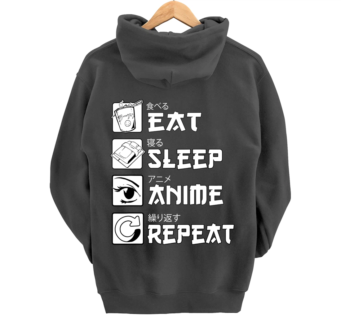 Eat Sleep Anime Repeat Shirt, Manga Anime Shirts Gift Pullover Hoodie