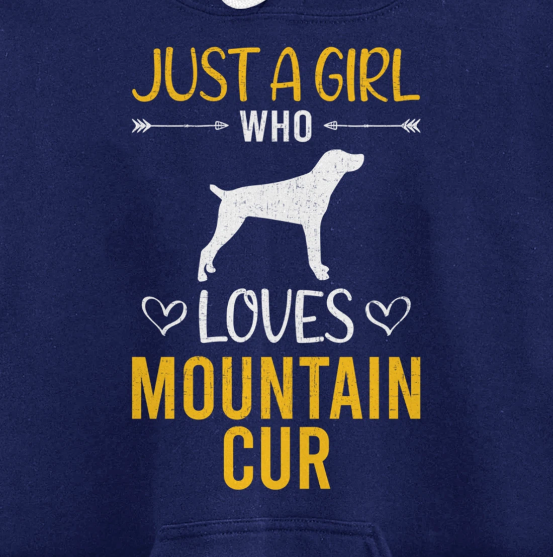 Just A Girl Who Loves Mountain Cur Dog Lover Pullover Hoodie