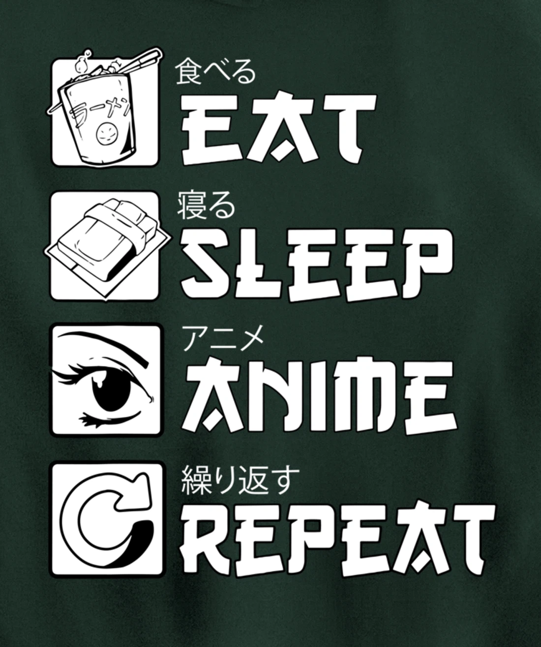 Eat Sleep Anime Repeat Shirt, Manga Anime Shirts Gift Pullover Hoodie