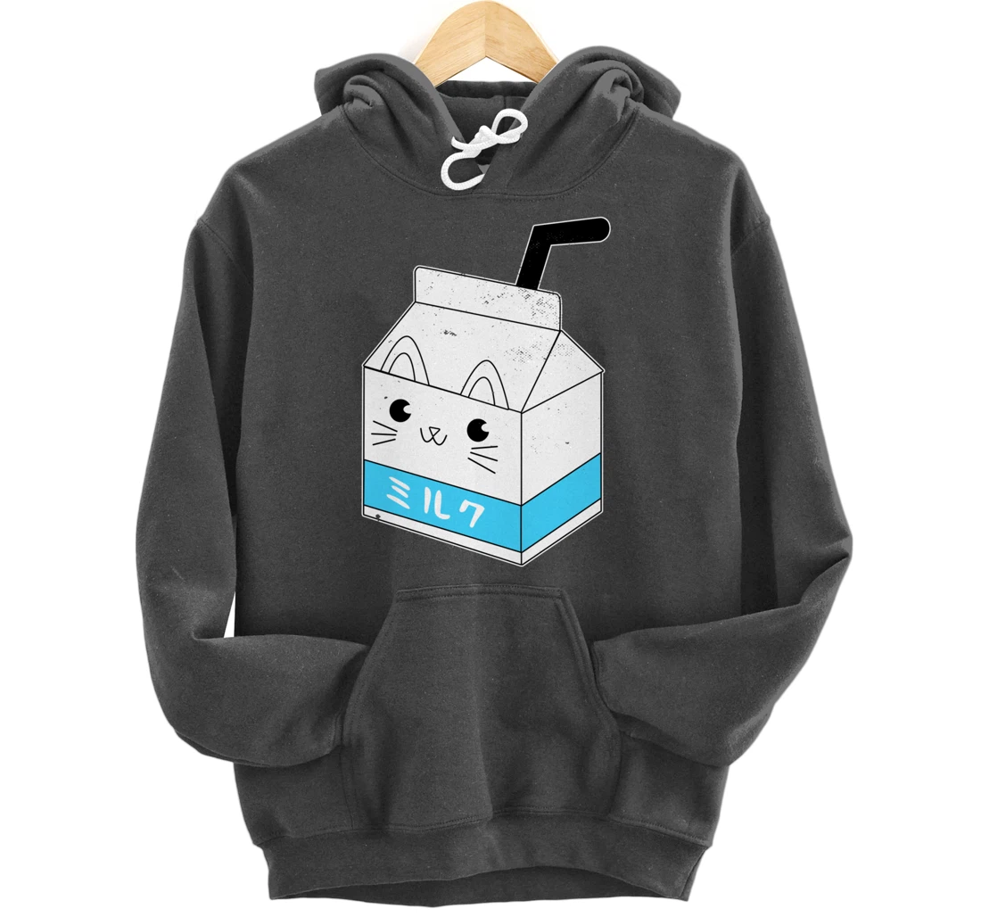 Japanese Milk Carton I Cute Cat Neko Pullover Hoodie