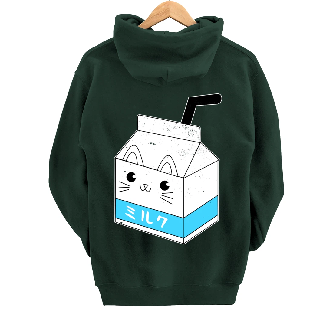 Japanese Milk Carton I Cute Cat Neko Pullover Hoodie