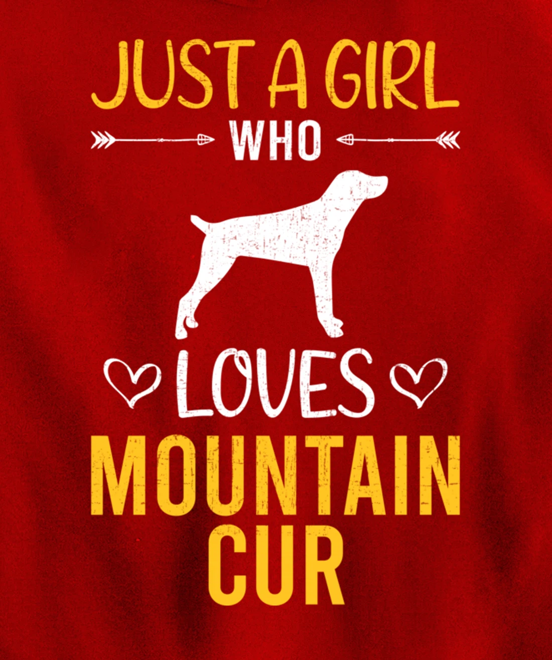 Just A Girl Who Loves Mountain Cur Dog Lover Pullover Hoodie