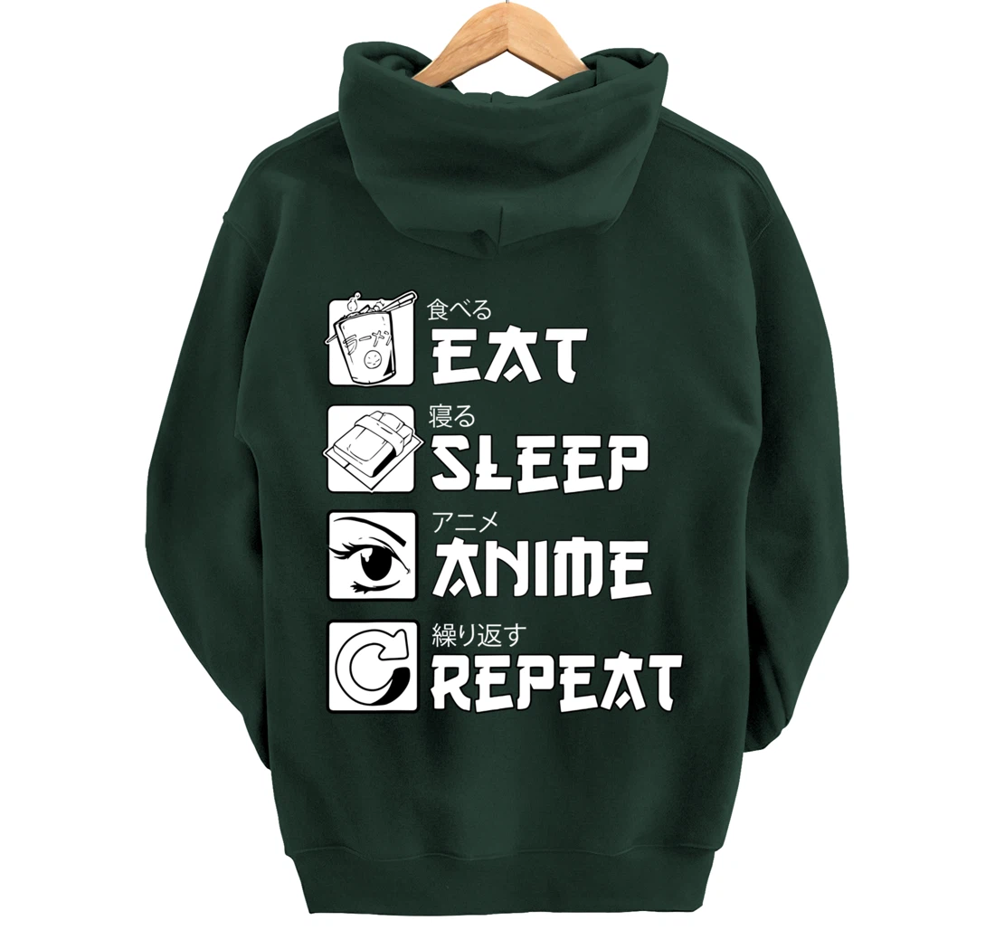 Eat Sleep Anime Repeat Shirt, Manga Anime Shirts Gift Pullover Hoodie