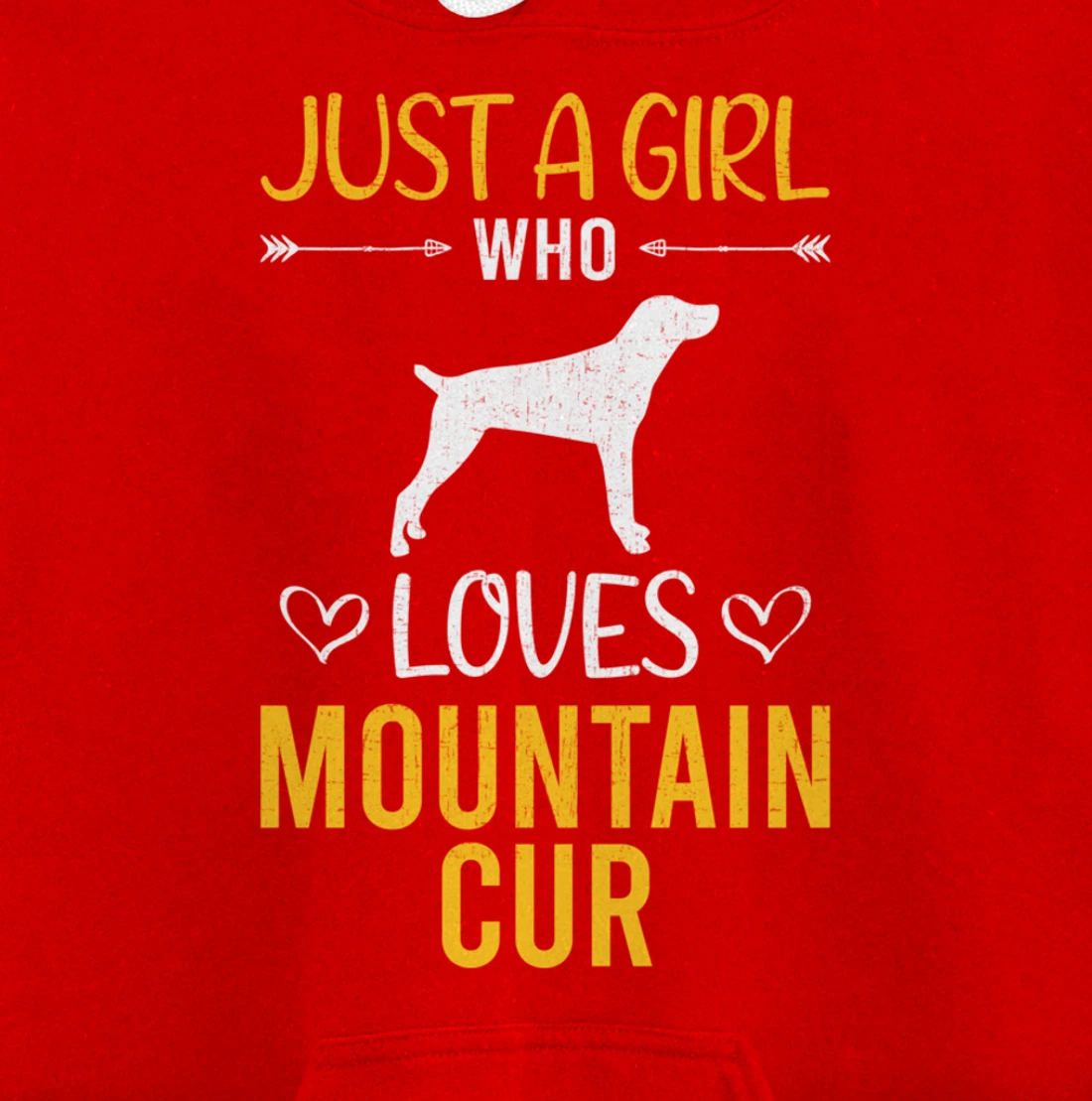 Just A Girl Who Loves Mountain Cur Dog Lover Pullover Hoodie