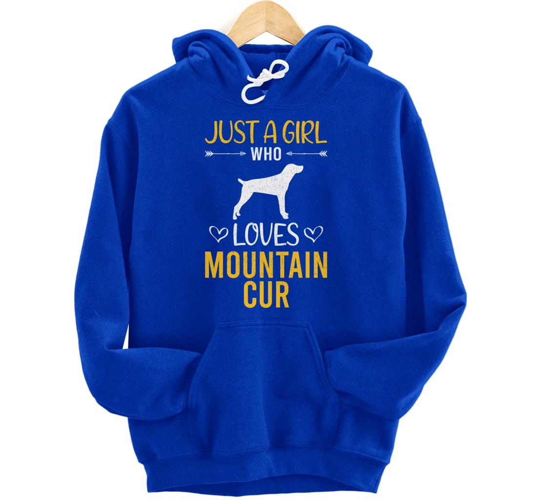 Just A Girl Who Loves Mountain Cur Dog Lover Pullover Hoodie