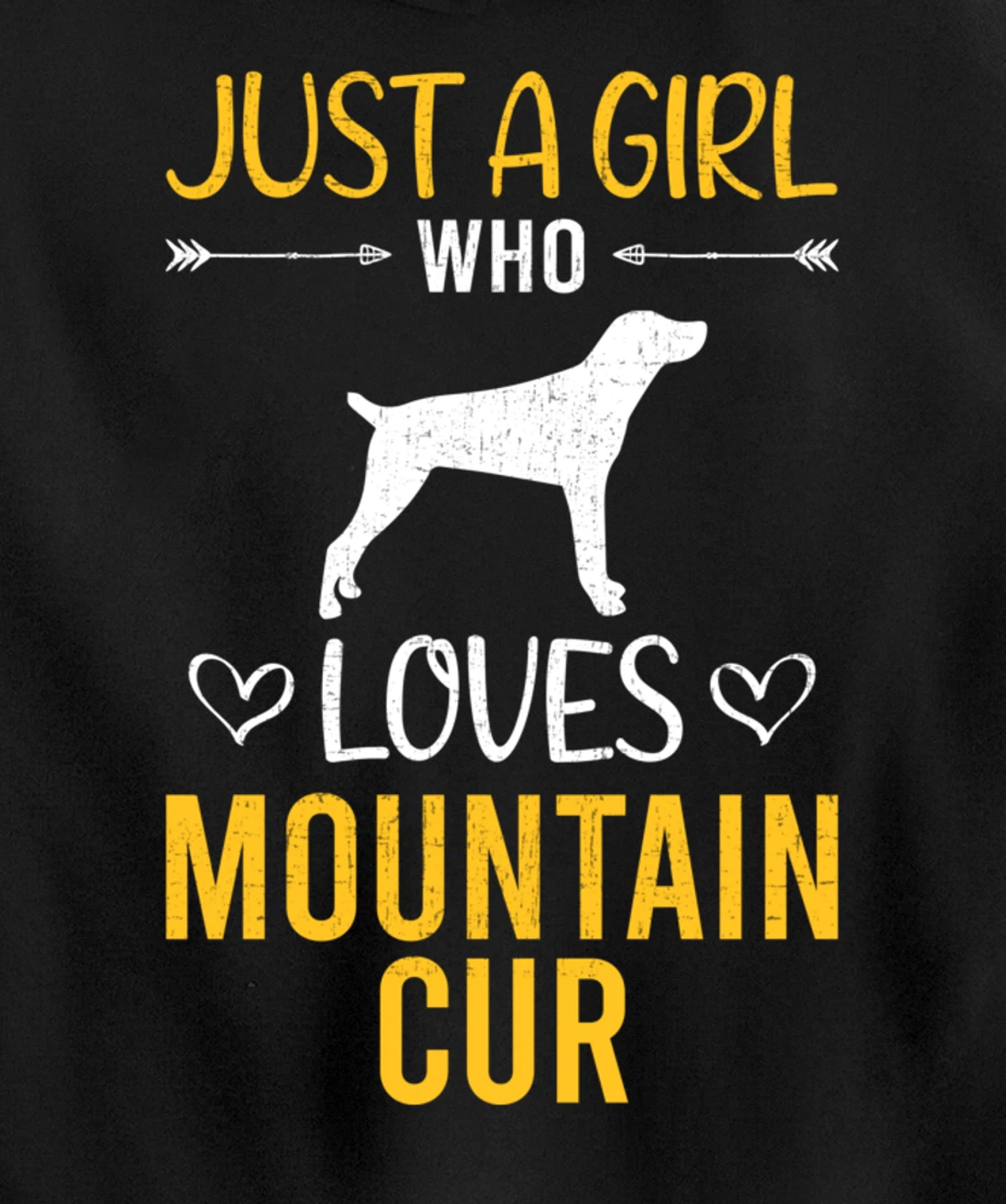 Just A Girl Who Loves Mountain Cur Dog Lover Pullover Hoodie