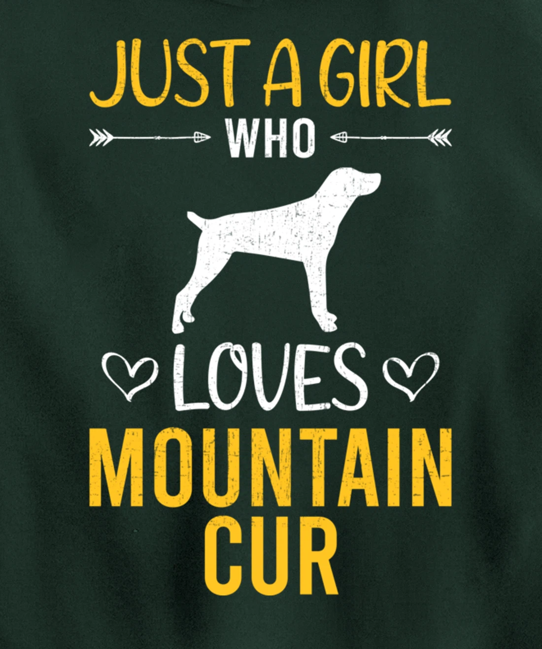 Just A Girl Who Loves Mountain Cur Dog Lover Pullover Hoodie