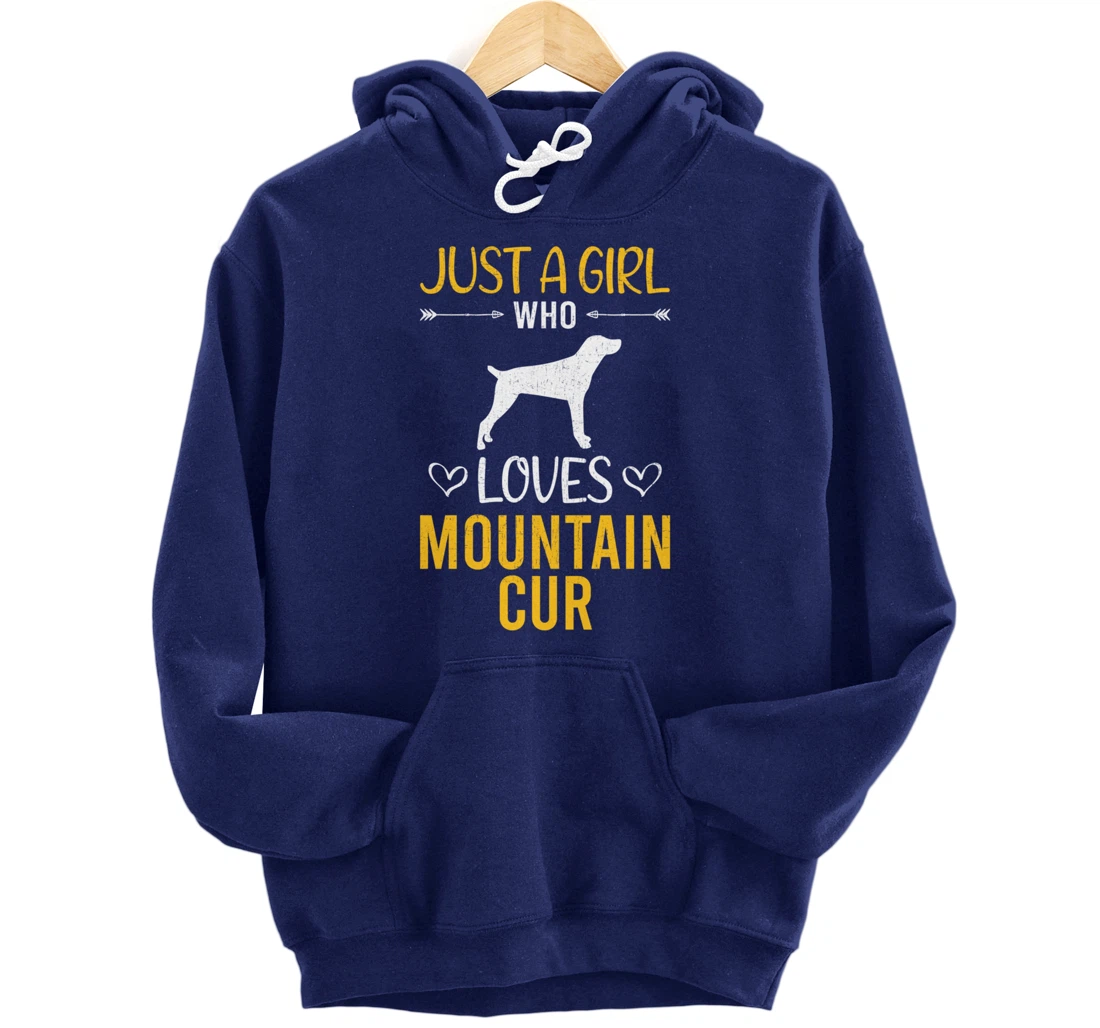Just A Girl Who Loves Mountain Cur Dog Lover Pullover Hoodie