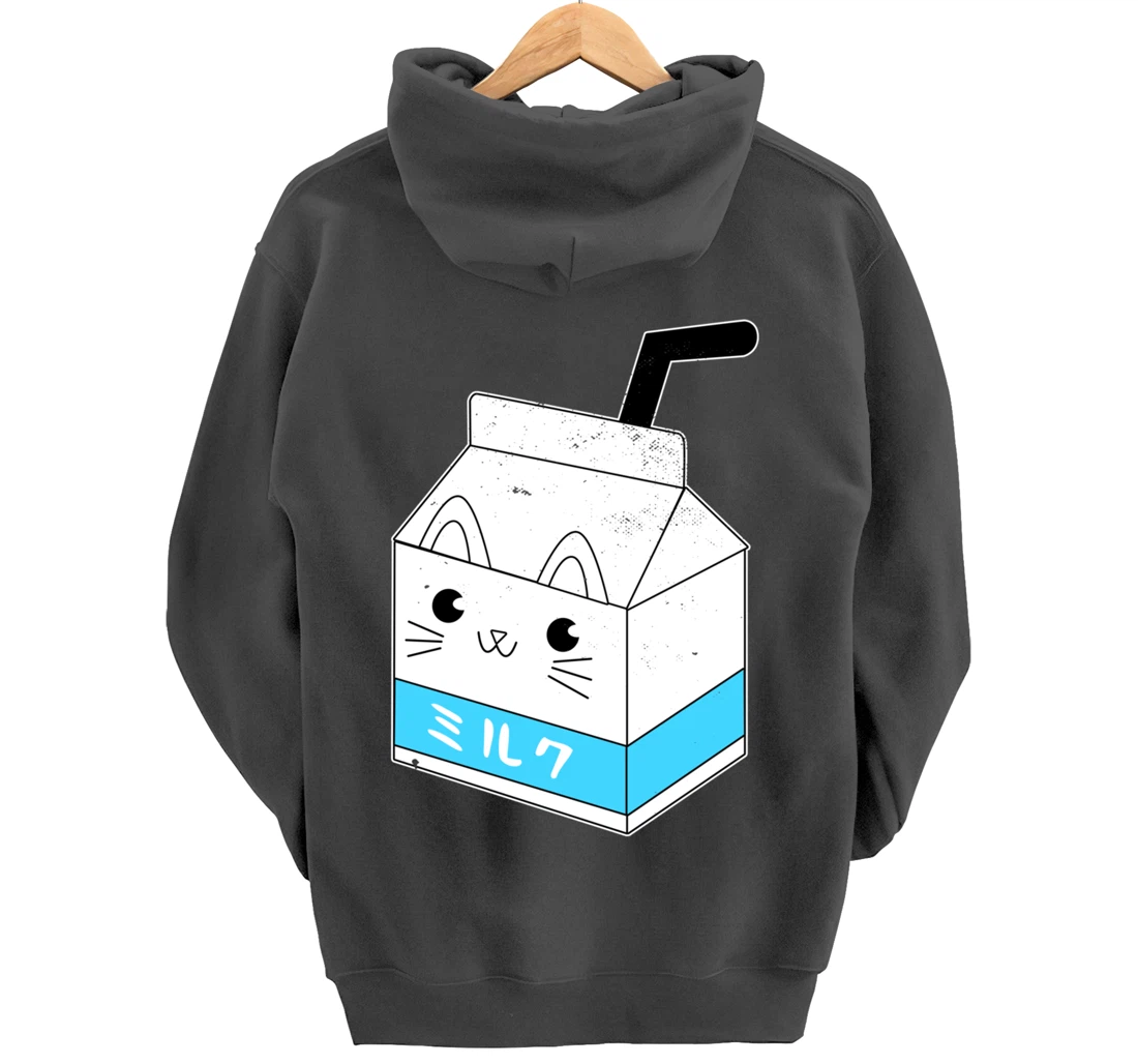 Japanese Milk Carton I Cute Cat Neko Pullover Hoodie