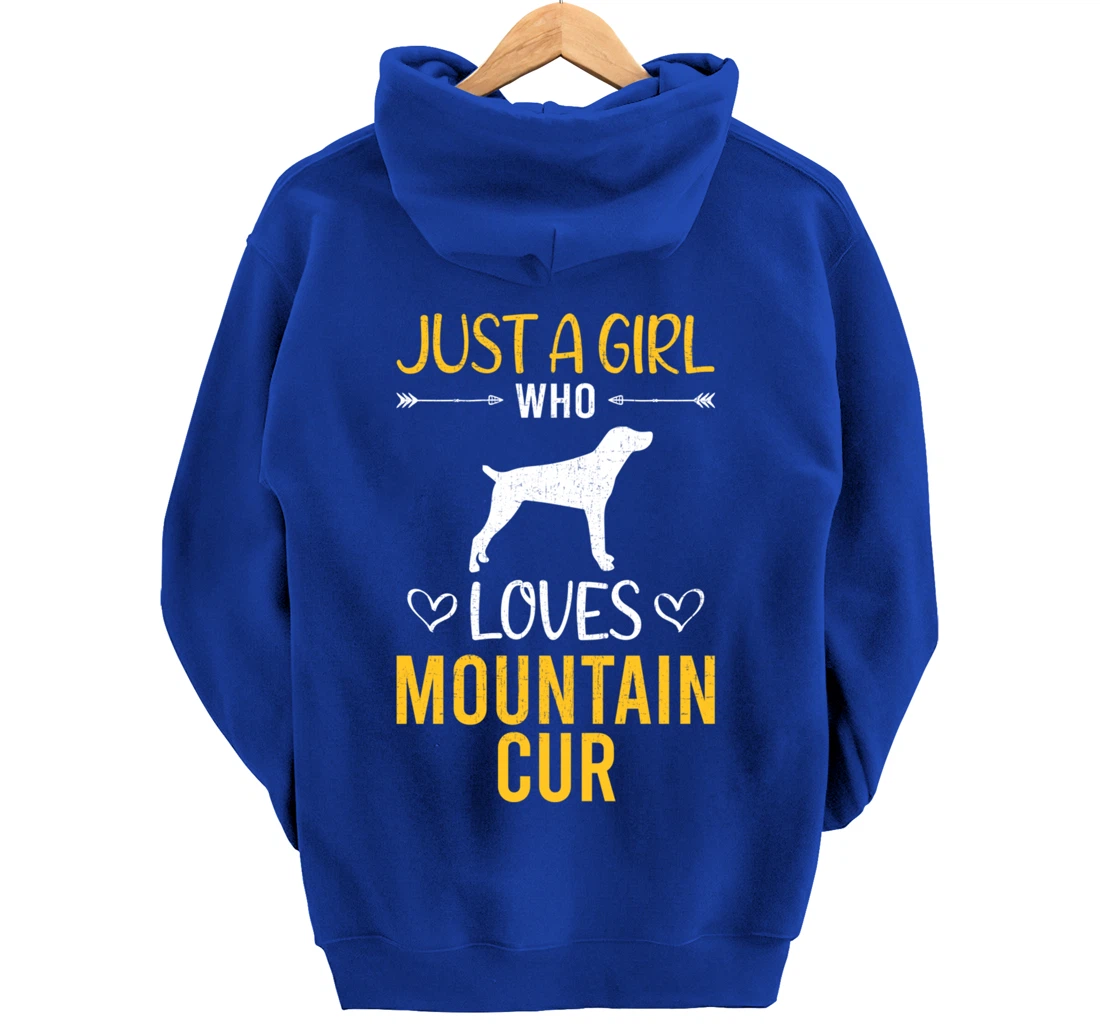 Just A Girl Who Loves Mountain Cur Dog Lover Pullover Hoodie