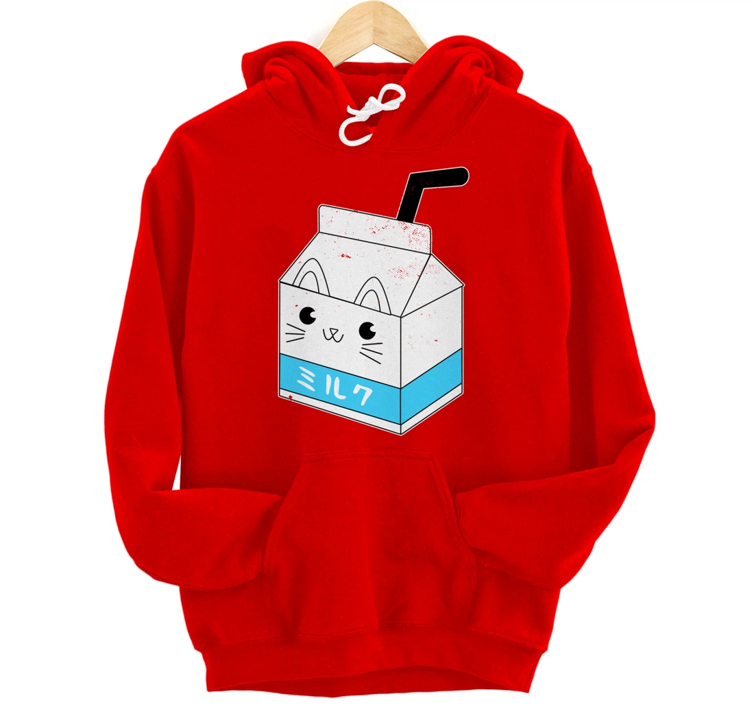 Japanese Milk Carton I Cute Cat Neko Pullover Hoodie