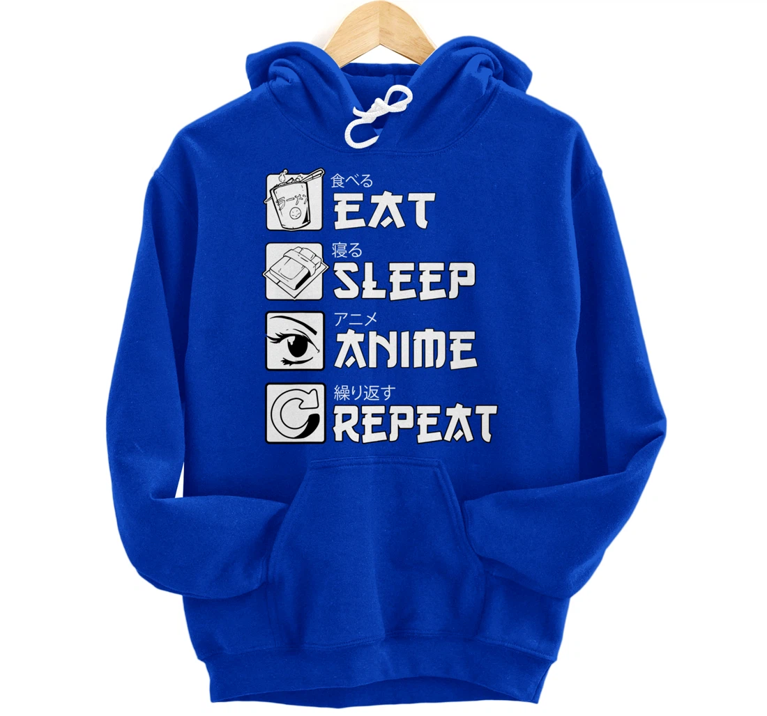 Eat Sleep Anime Repeat Shirt, Manga Anime Shirts Gift Pullover Hoodie